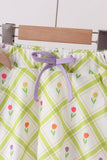 Purple floral bow skorts set - Aaria Tees Aaria Tees