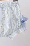 Blue character applique ruffle bloomer set Aaria Tees