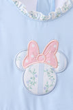 Blue character applique ruffle one-piece swimsuit Aaria Tees