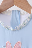 Blue character applique ruffle one-piece swimsuit Aaria Tees