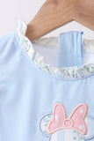 Blue character applique ruffle 2pc swimsuit Aaria Tees