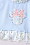 Blue character applique ruffle 2pc swimsuit Aaria Tees