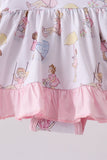 Pink all day adventure bamboo ruffle bubble - Aaria Tees Aaria Tees