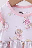 Pink all day adventure bamboo ruffle bubble - Aaria Tees Aaria Tees