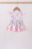 Pink all day adventure bamboo ruffle bubble - Aaria Tees Aaria Tees