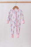Pink all day adventure bamboo romper - Aaria Tees Aaria Tees