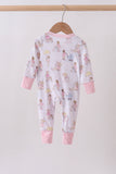 Pink all day adventure bamboo romper - Aaria Tees Aaria Tees