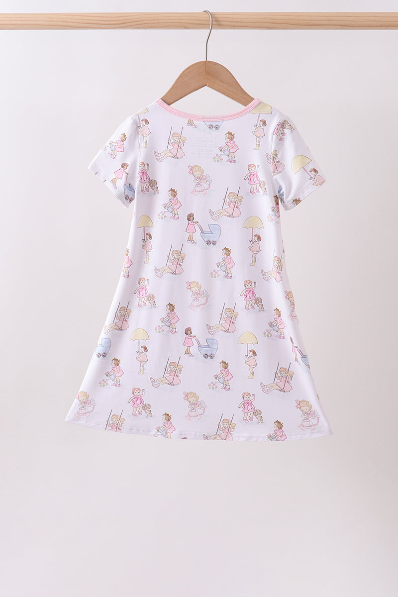 Pink all day adventure bamboo dress - Aaria Tees Aaria Tees