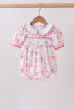 Pink birthday cake smocked bubble - Aaria Tees Aaria Tees