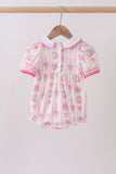 Pink birthday cake smocked bubble - Aaria Tees Aaria Tees