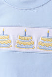 Blue birthday cake smocked plaid shorts set - Aaria Tees Aaria Tees