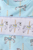 Blue carousel smocked jonjon - Aaria Tees Aaria Tees
