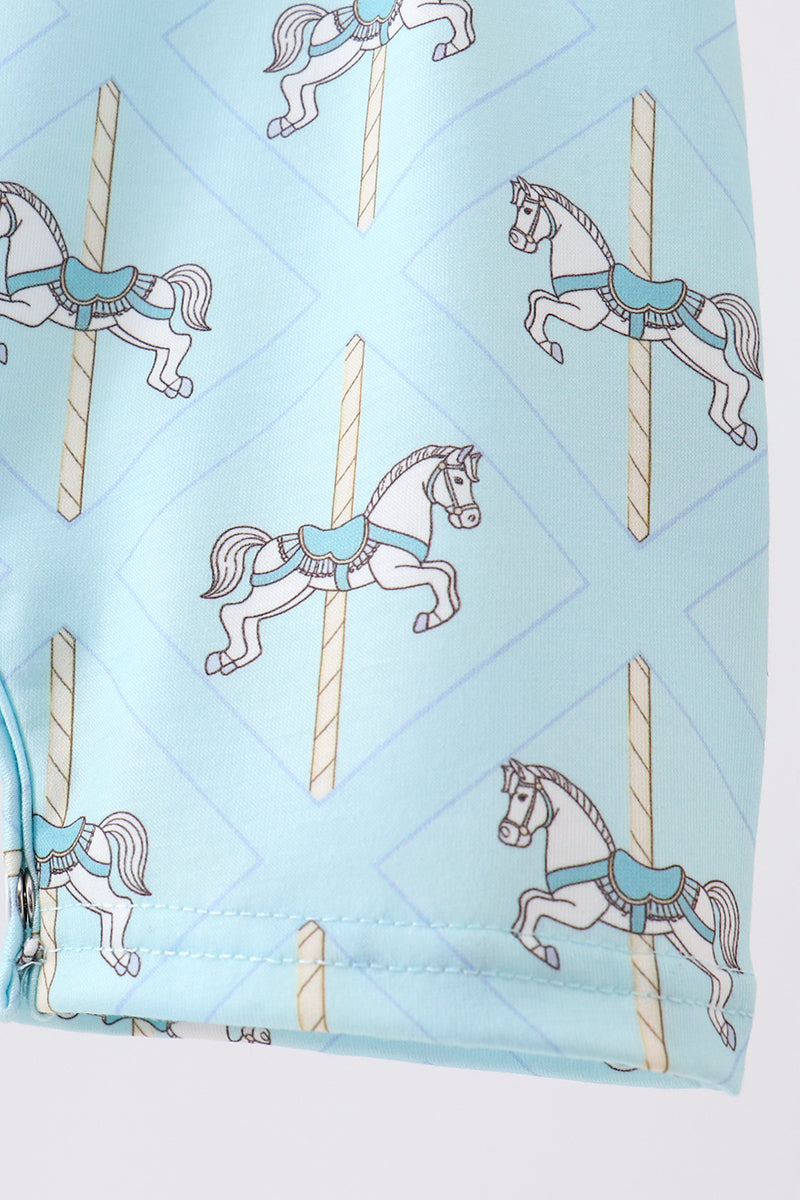 Blue carousel smocked jonjon - Aaria Tees Aaria Tees