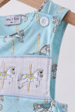Blue carousel smocked jonjon - Aaria Tees Aaria Tees