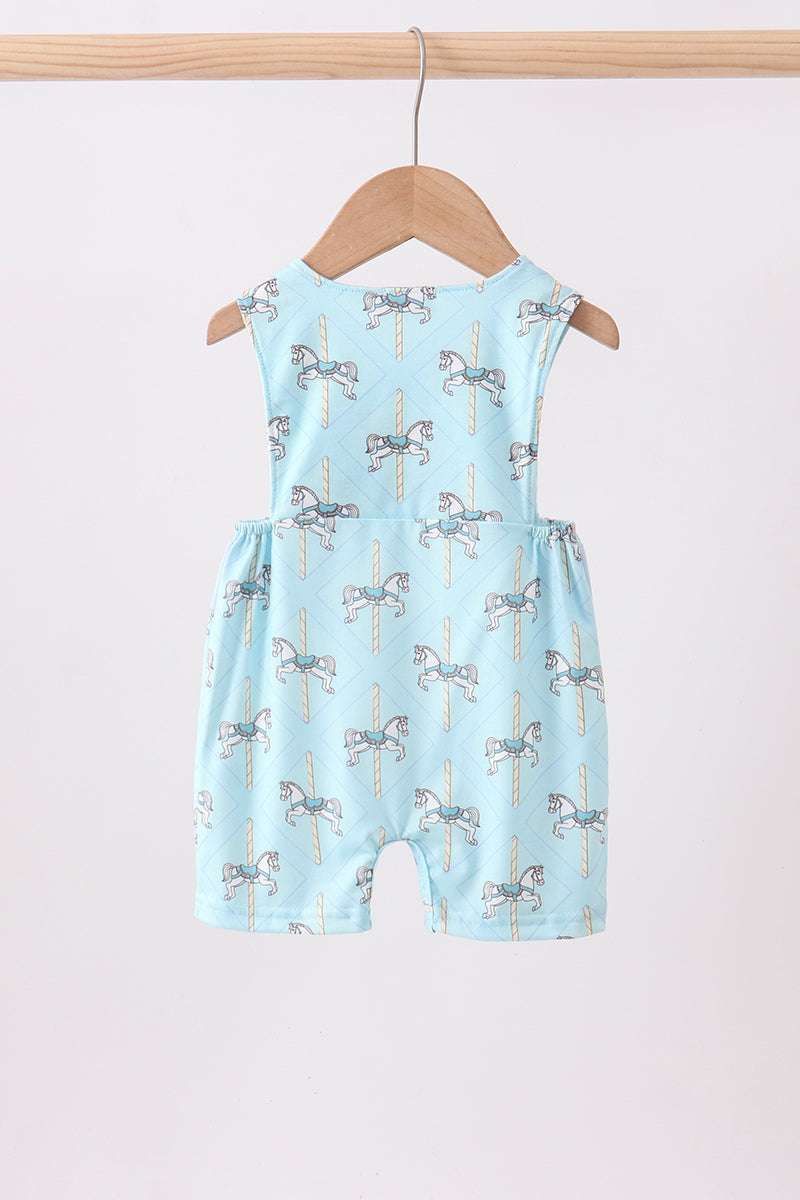 Blue carousel smocked jonjon - Aaria Tees Aaria Tees