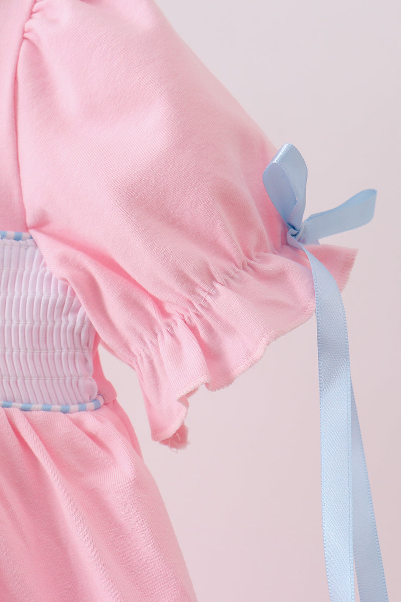 Pink carousel smocked ruffle dress - Aaria Tees Aaria Tees