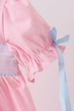 Pink carousel smocked ruffle dress - Aaria Tees Aaria Tees