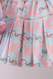 Pink carousel smocked ruffle skorts set - Aaria Tees Aaria Tees