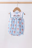 Blue strawberry bow embroidery bubble - Aaria Tees Aaria Tees
