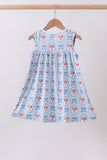 Blue strawberry bow ruffle dress - Aaria Tees Aaria Tees