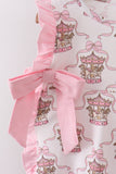 Pink carousel print ruffle bloomer set - Aaria Tees Aaria Tees