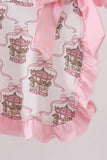 Pink carousel print ruffle bloomer set - Aaria Tees Aaria Tees