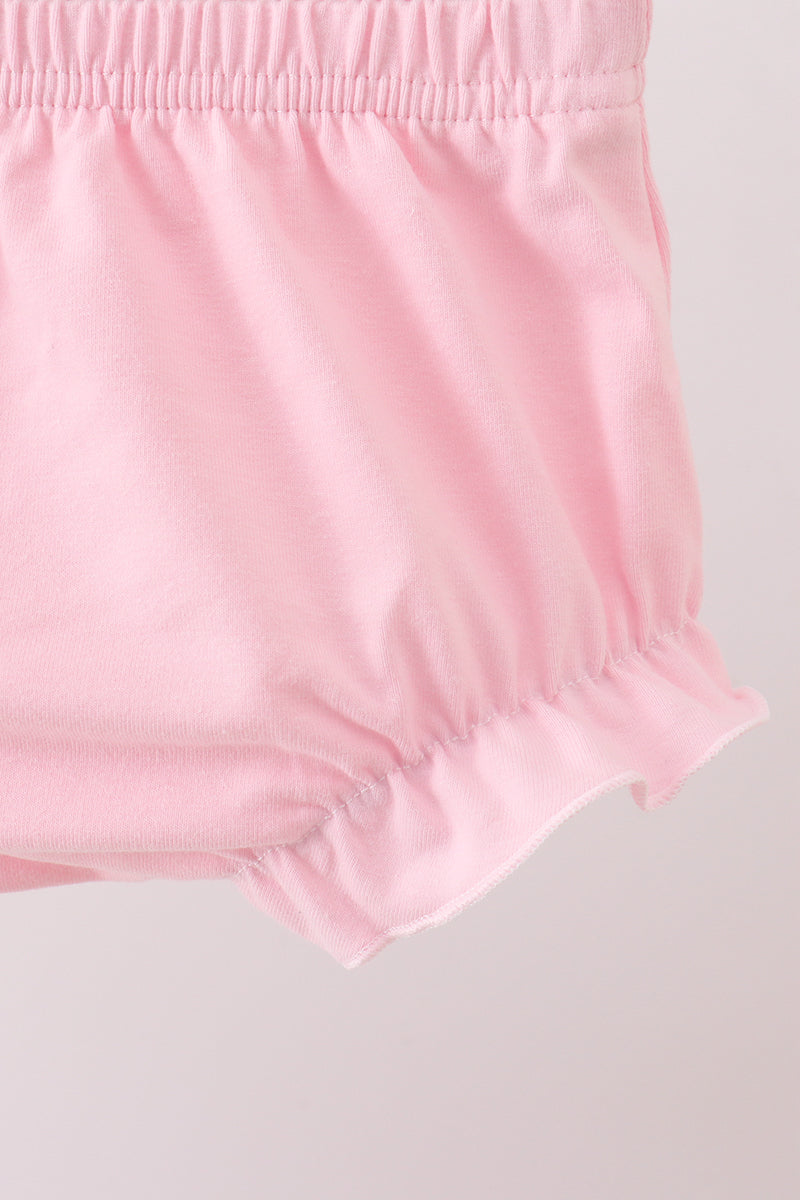 Pink carousel print ruffle bloomer set - Aaria Tees Aaria Tees