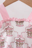 Pink carousel print ruffle bubble - Aaria Tees Aaria Tees