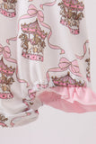 Pink carousel print ruffle bubble - Aaria Tees Aaria Tees