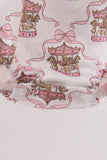 Pink carousel print ruffle bubble - Aaria Tees Aaria Tees