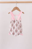 Pink carousel print ruffle bubble - Aaria Tees Aaria Tees