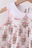 Pink carousel print ruffle shorts set - Aaria Tees Aaria Tees