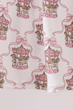 Pink carousel print ruffle shorts set - Aaria Tees Aaria Tees
