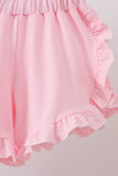 Pink carousel print ruffle shorts set - Aaria Tees Aaria Tees