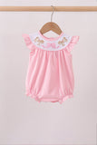Pink carousel embroidery ruffle bubble - Aaria Tees Aaria Tees