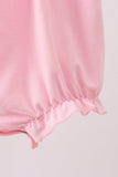 Pink carousel embroidery ruffle bubble - Aaria Tees Aaria Tees