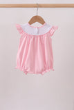Pink carousel embroidery ruffle bubble - Aaria Tees Aaria Tees