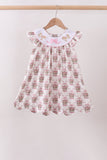 Pink carousel embroidery ruffle dress - Aaria Tees Aaria Tees