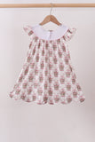 Pink carousel embroidery ruffle dress - Aaria Tees Aaria Tees