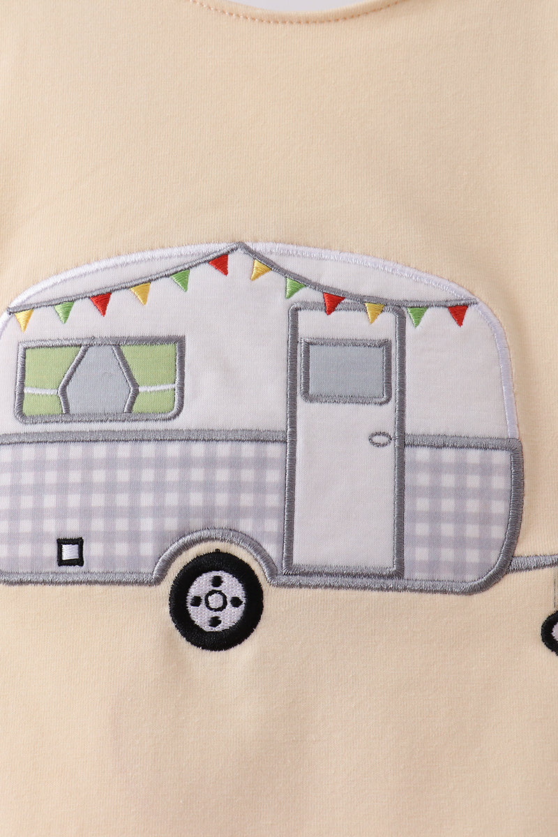 Khaki camper applique bow bloomer set - Aaria Tees Aaria Tees