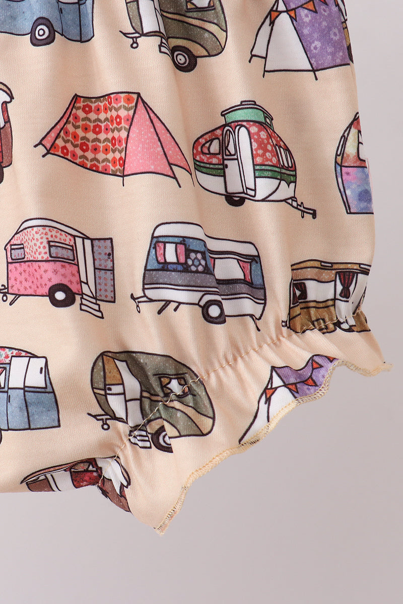 Khaki camper applique bow bloomer set - Aaria Tees Aaria Tees