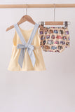 Khaki camper applique bow bloomer set - Aaria Tees Aaria Tees