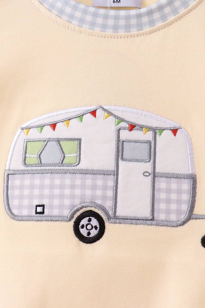 Khaki camper applique bubble - Aaria Tees Aaria Tees