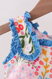 Summer floral print ruffle bubble - Aaria Tees Aaria Tees