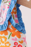 Summer floral print ruffle bubble - Aaria Tees Aaria Tees