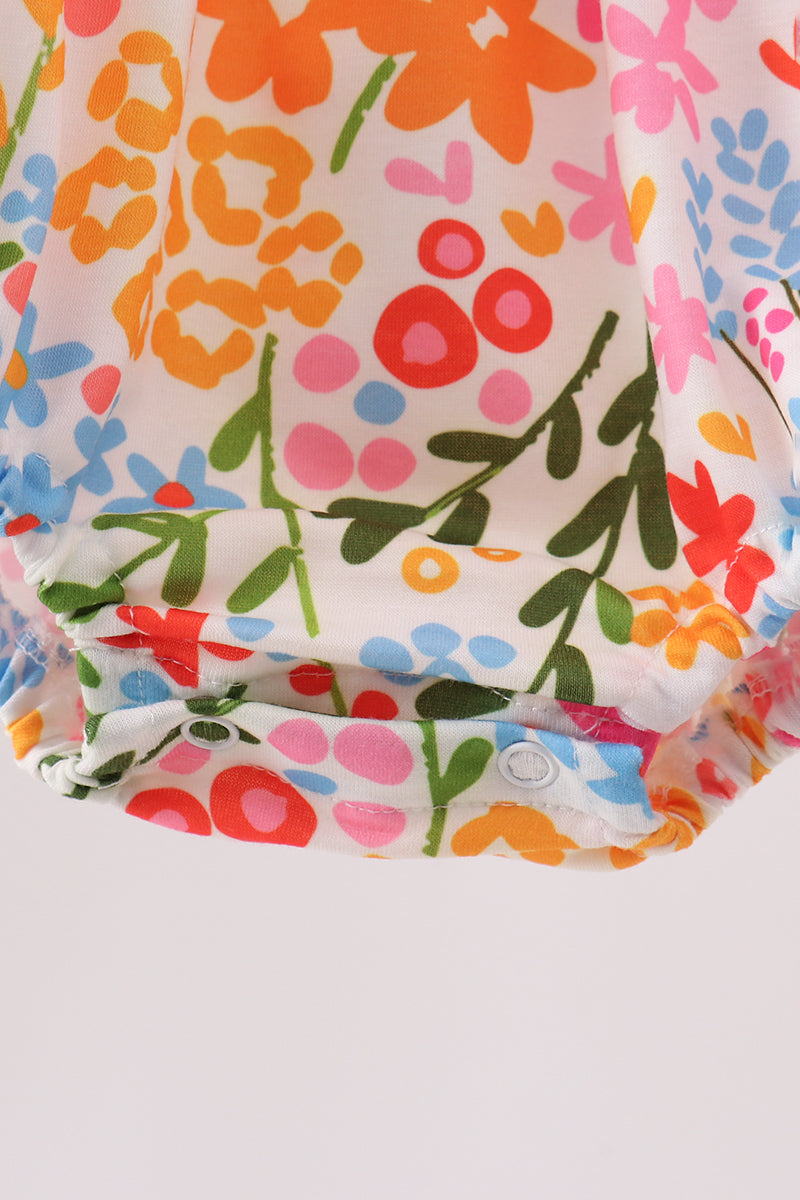 Summer floral print ruffle bubble - Aaria Tees Aaria Tees