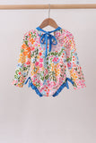 Summer floral print ruffle rashguard - Aaria Tees Aaria Tees
