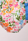 Summer floral print ruffle 2pc swimsuit - Aaria Tees Aaria Tees