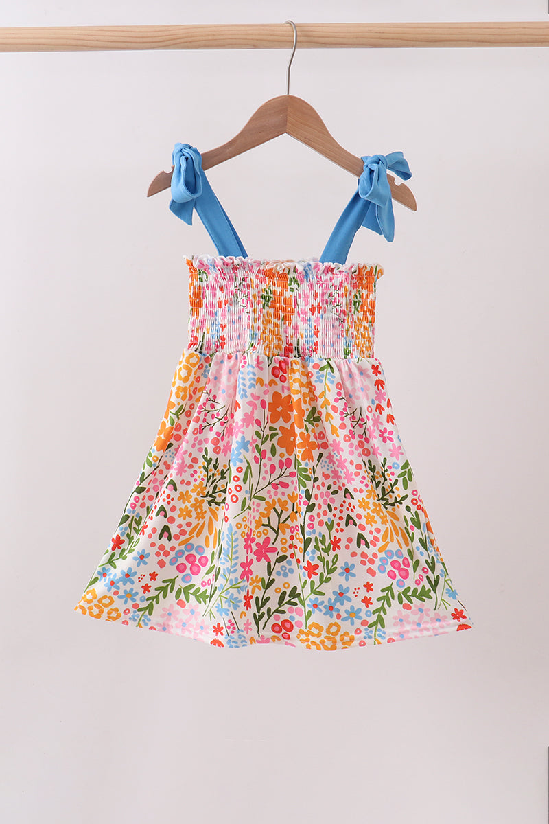 Summer floral print smocked mom&me dress - Aaria Tees