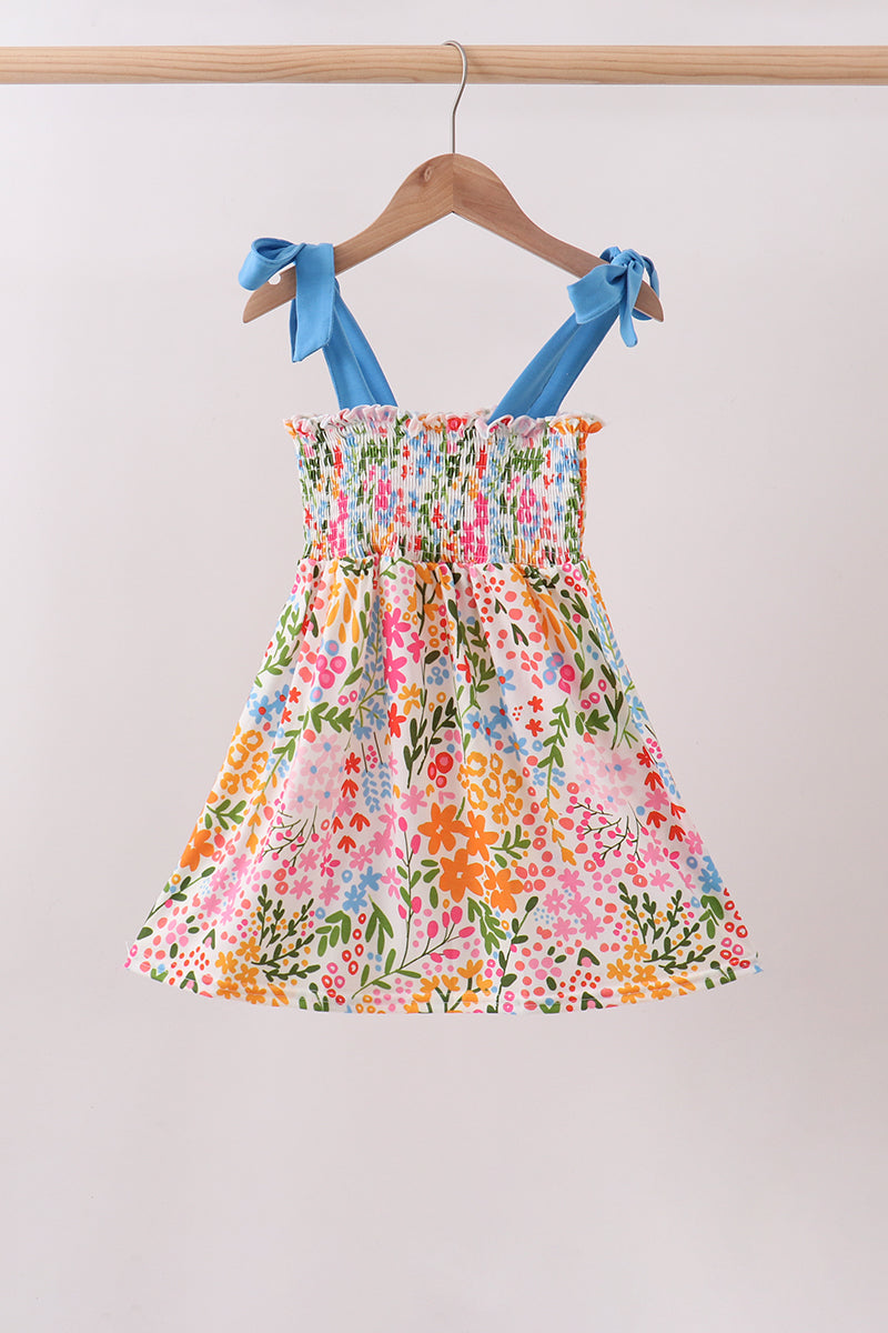 Summer floral print smocked mom&me dress - Aaria Tees Aaria Tees